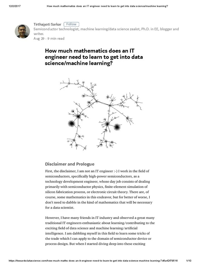 How Much Mathematics Does an IT Engineer Need to Learn to Get Into Data