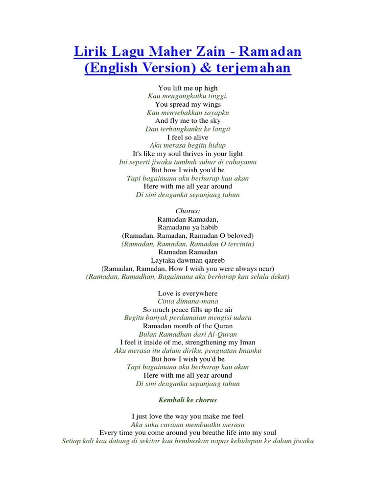 Lirik Lagu Maher Zain Ramadhan | PDF