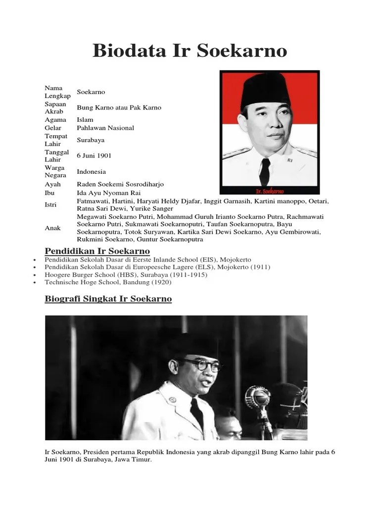Biodata Ir Soekarno | PDF