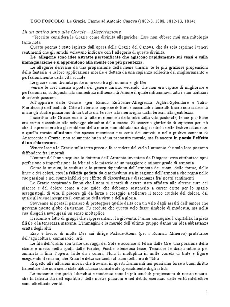 Foscolo Le Grazie Il Velo 1013
