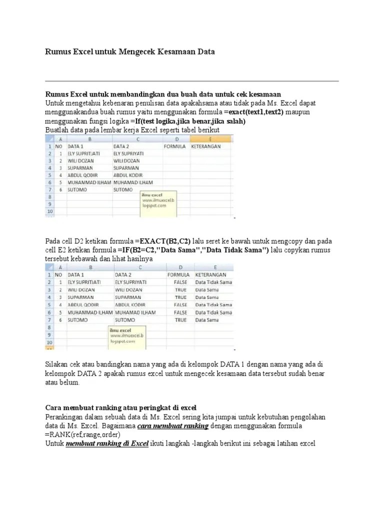 Rumus Dan Aplikasi Exel | PDF