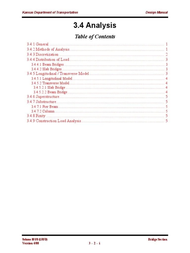 3.4 Analysis Kansas Department of Transportation Design Manual