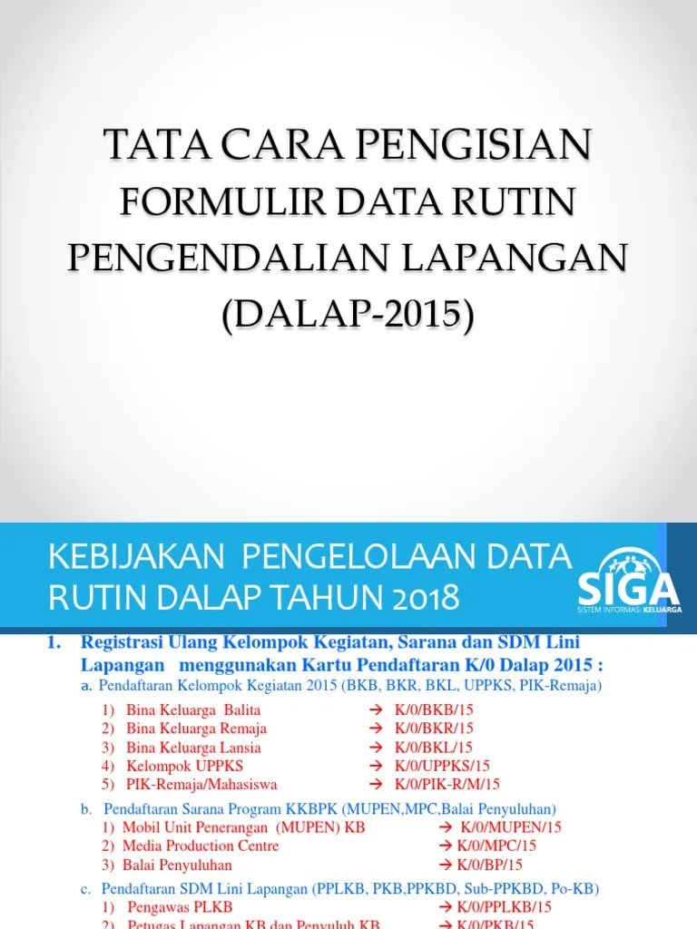 Tata Cara Pengisian Formulir Dallap 2015 Edit Ringkas