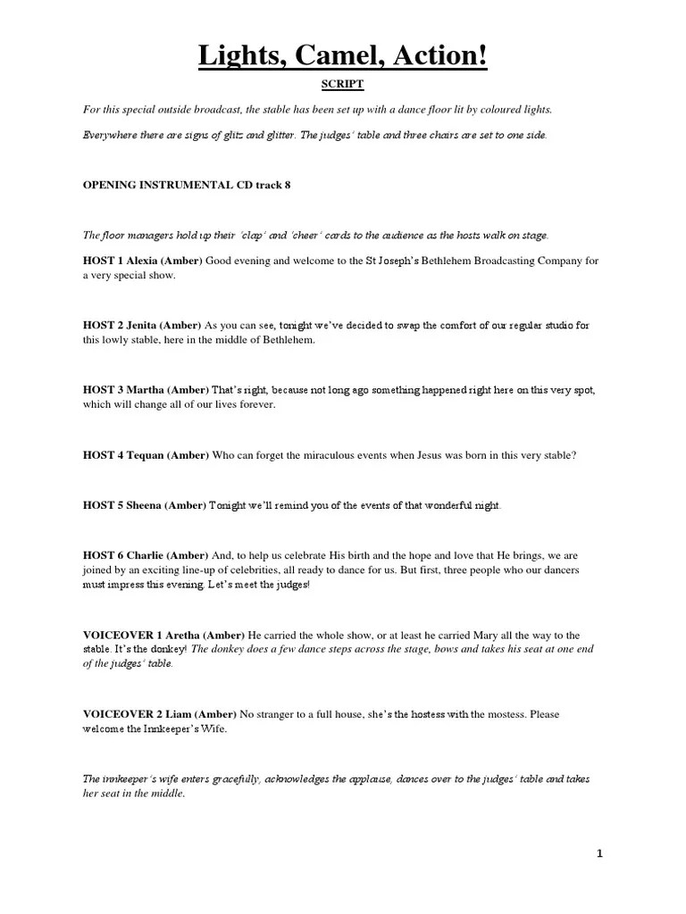 Lights Camel Action Script PDF Biblical Magi Shepherd