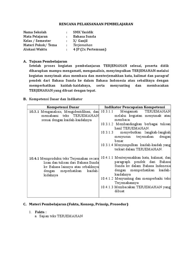 RPP Terjemahan | PDF