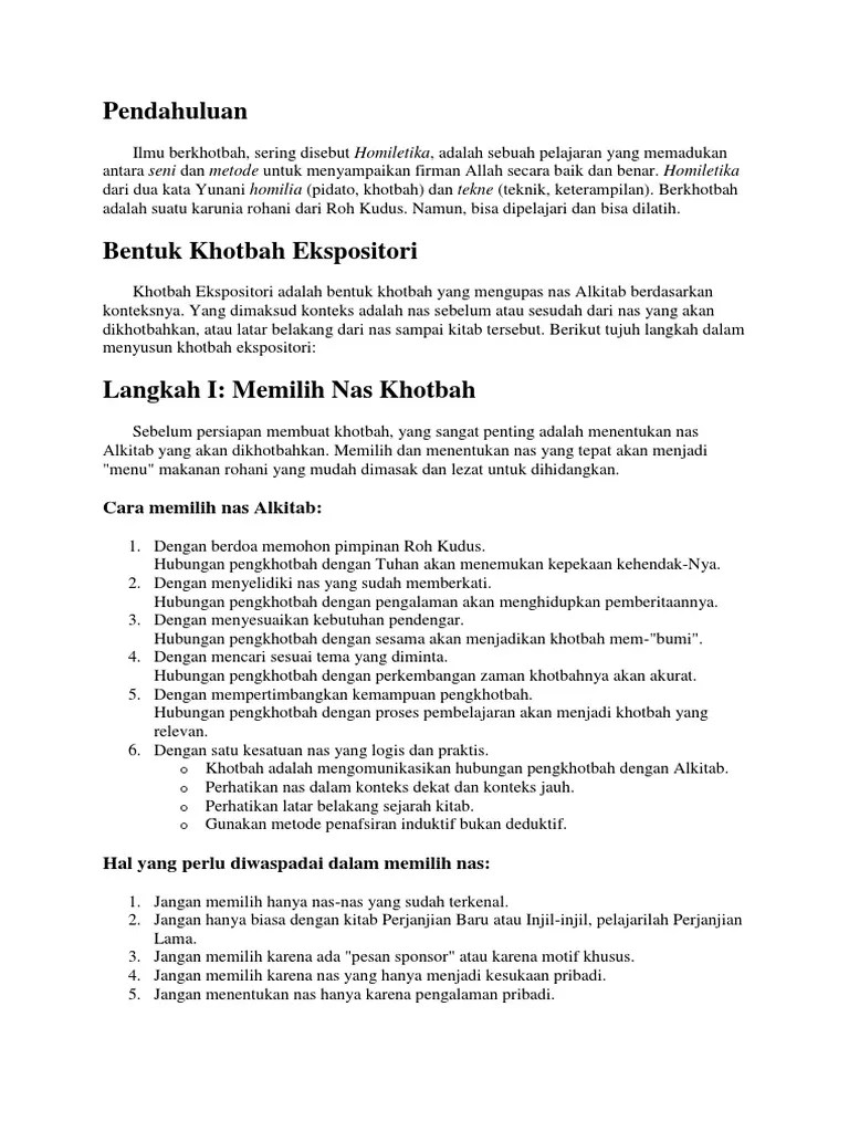 Cara Membuat Khotbah Yang Baik Dan Benar