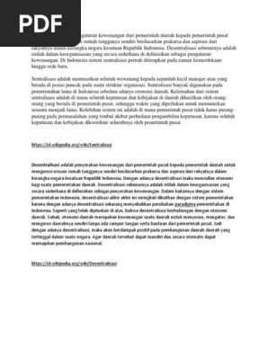 Materi Sentralisasi Dan Desentralisasi | PDF