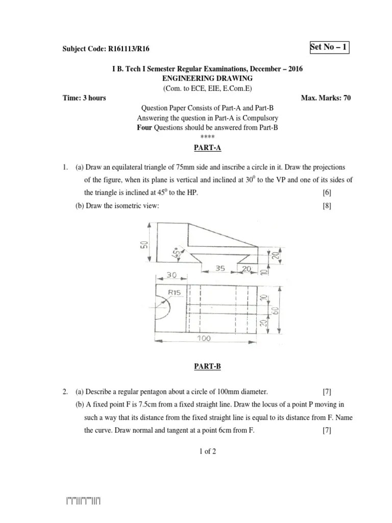 Jntuk 11 r16 Q.P Dec 2016 Engineering Drawing (Ece Eie) PDF