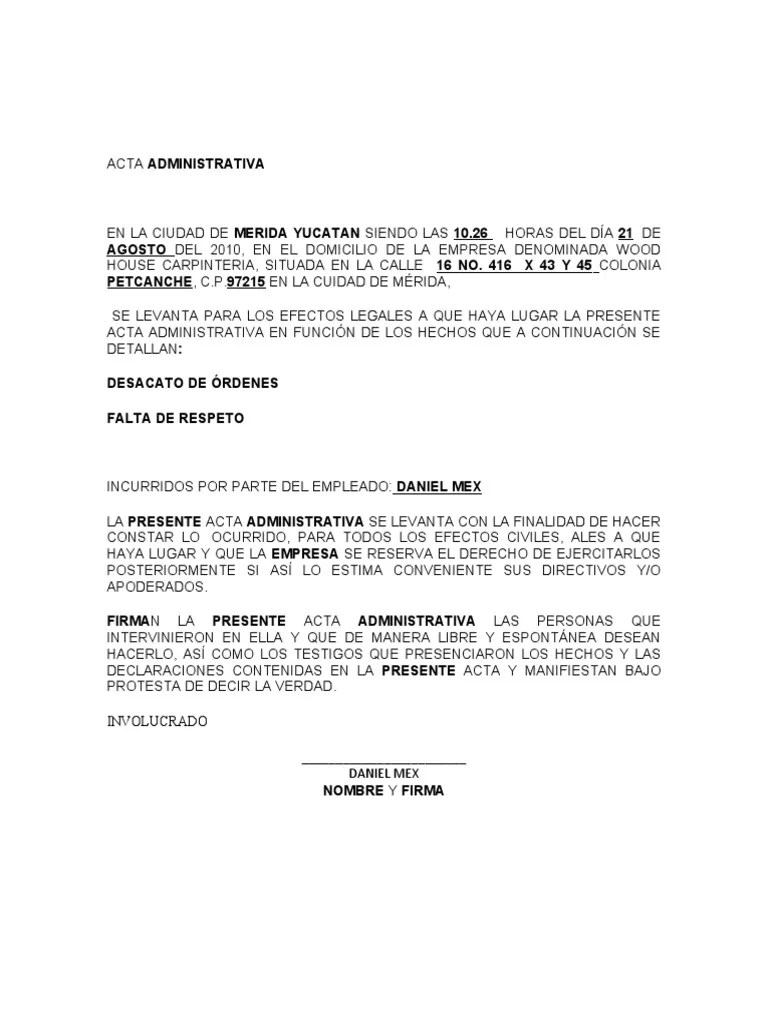 ACTA ADMINISTRATIVA
