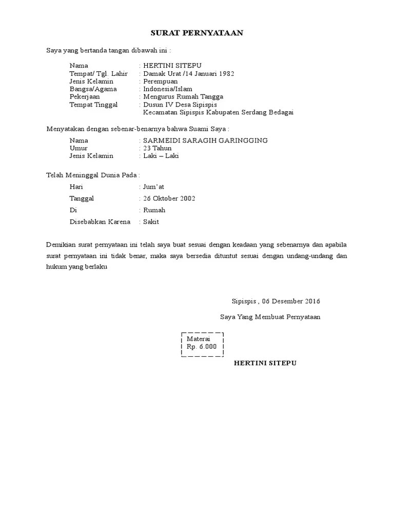 Menulis surat untuk orang tua tentu akan memakai bahasa lebih formal dan santun, berbeda dengan menulis surat untuk sahabat atau sahabat. Contoh Surat Keterangan Kematian Dari Desa - Berbagi ...
