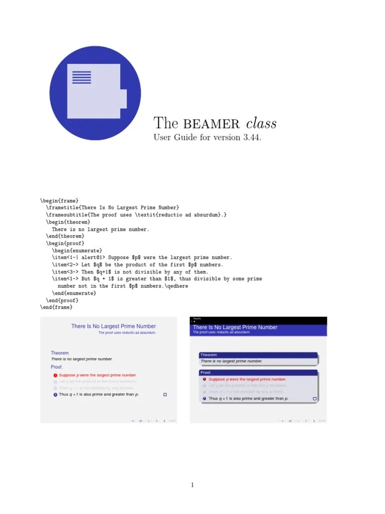 Beamer User Guide PDF Free Software Software