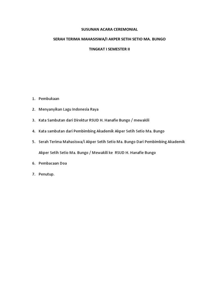 Susunan Acara Ceremonial | PDF