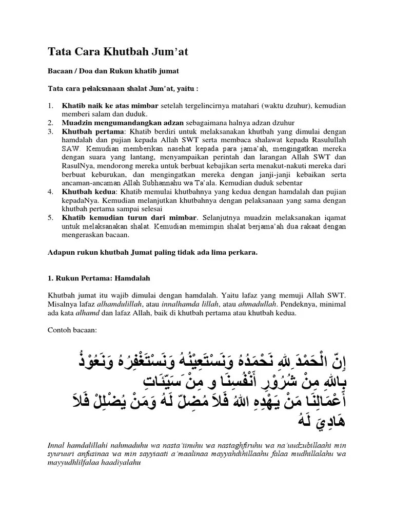 Tata Cara Khutbah | PDF