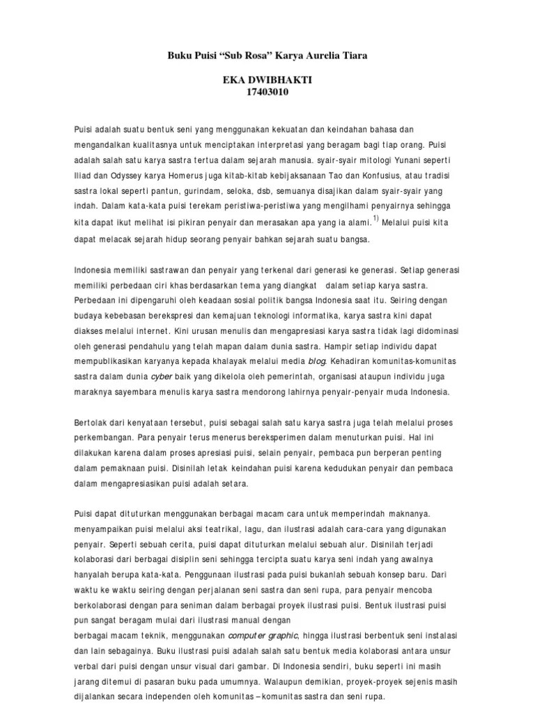 Puisi Adalah Salah Satu Bentuk Dari Koleksi Puisi