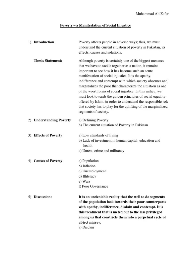 Poverty Essay Outline Egalitarianism Poverty