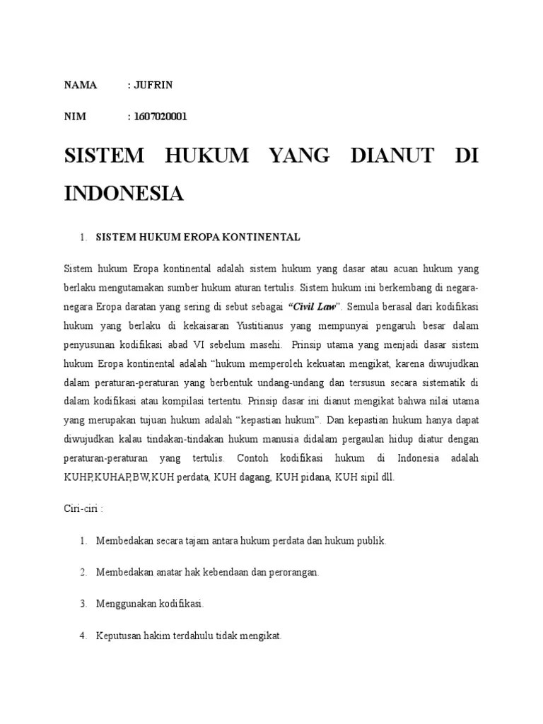 Sistem Hukum Eropa Kontinental | PDF