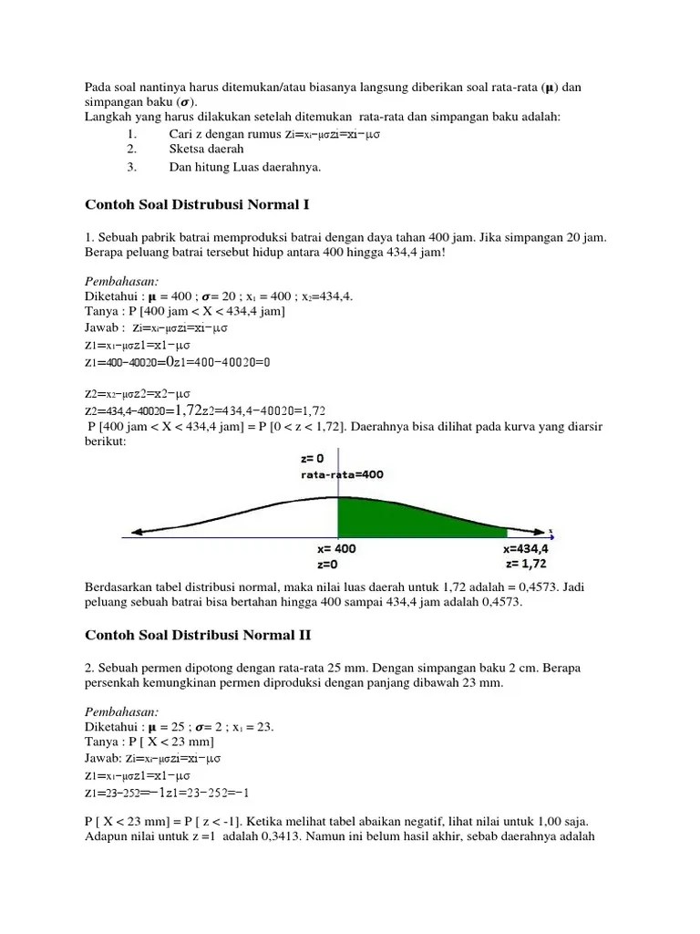 Contoh Soal Distribusi Normal PDF