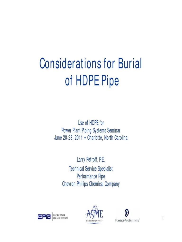 Considerations for Burial of HDPE Pipe A Technical Review of SoilPipe