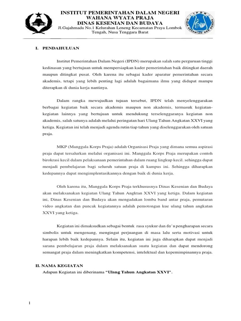Contoh Proposal Kegiatan PDF