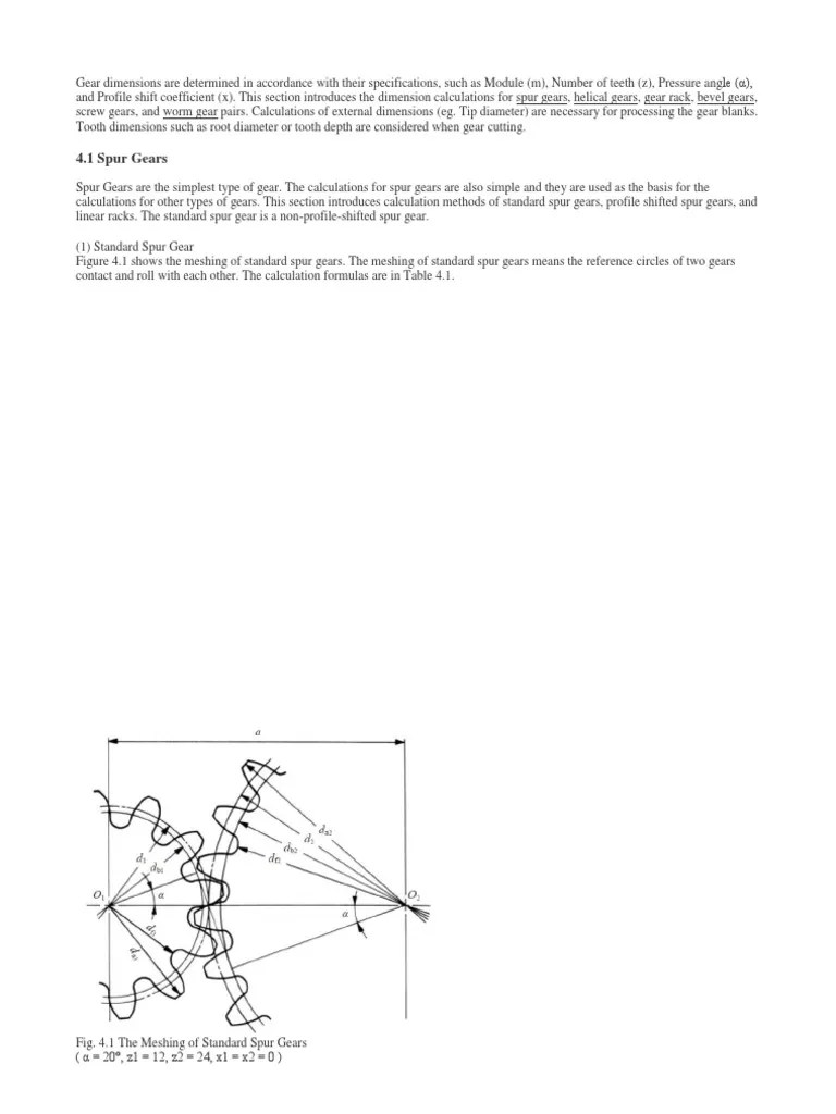 Gear Dimensions Are Determined in Accordance With Their Specifications