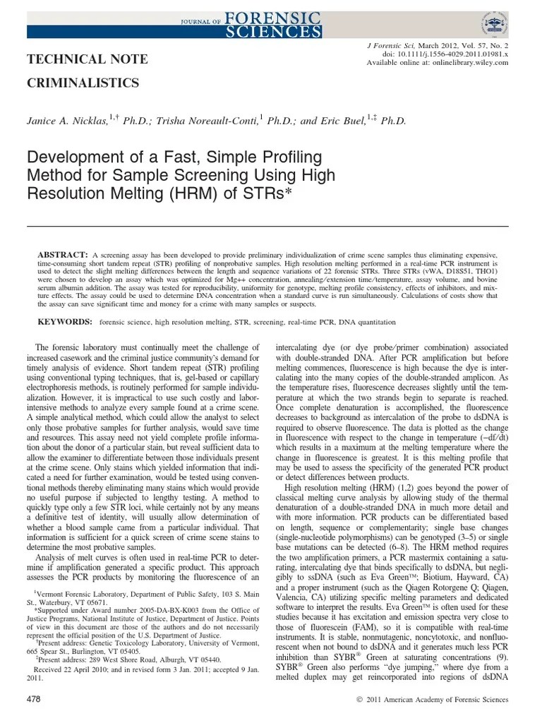 Development of A Fast, Simple Profiling Method For Sample Screening
