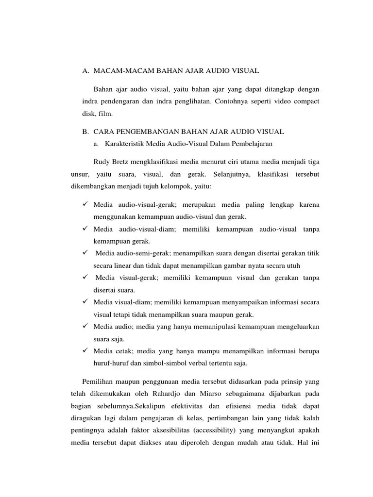 Macam-Macam Bahan Ajar Audio-Visual Kasnianti | PDF