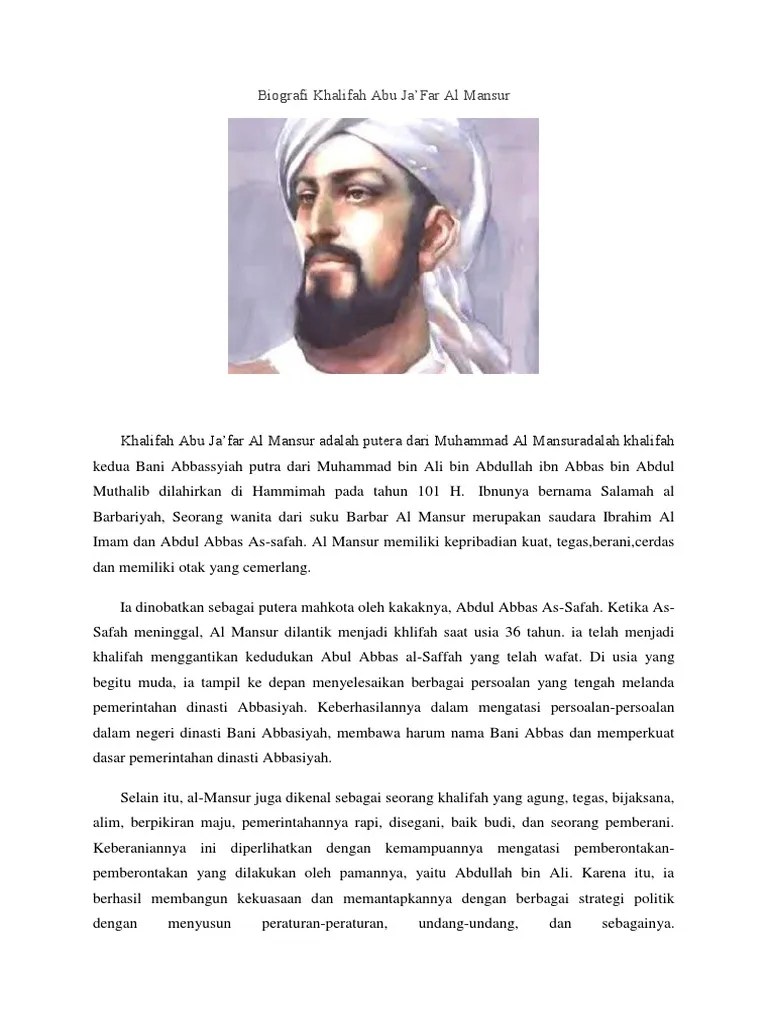 Biografi Khalifah Abu Ja | PDF
