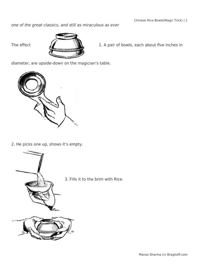 Chinese Rice Bowls (Magic Trick) PDF