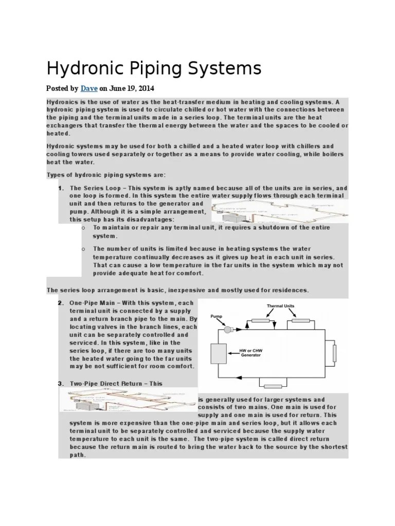 Hydronic Piping Systems | PDF | Water Heating | Engineering Thermodynamics