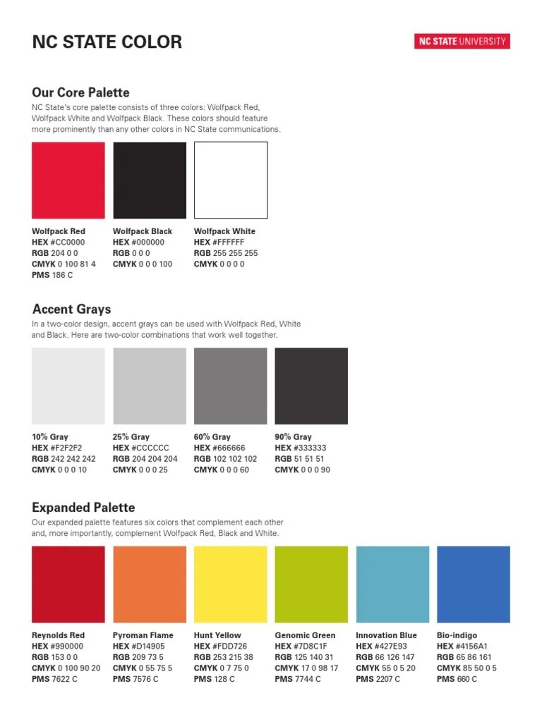 NC State Color PDF Rgb Color Model Grey