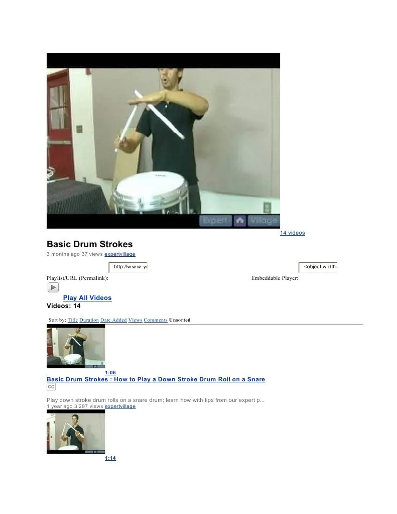 Basic Drum Strokes PDF Drumming Rhythm And Meter