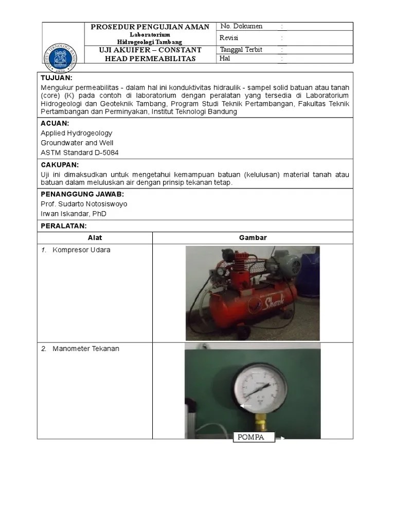 Uji Akuifer Permeabilitas