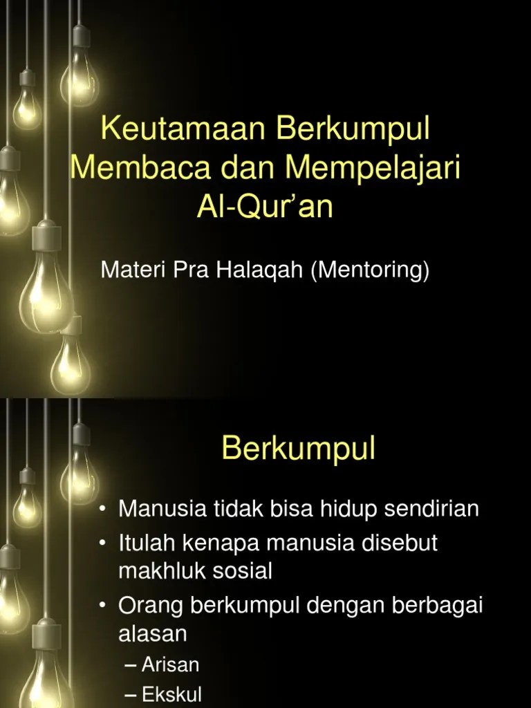 01 Keutamaan Berkumpul Membaca Dan Mempelajari AlQur'An