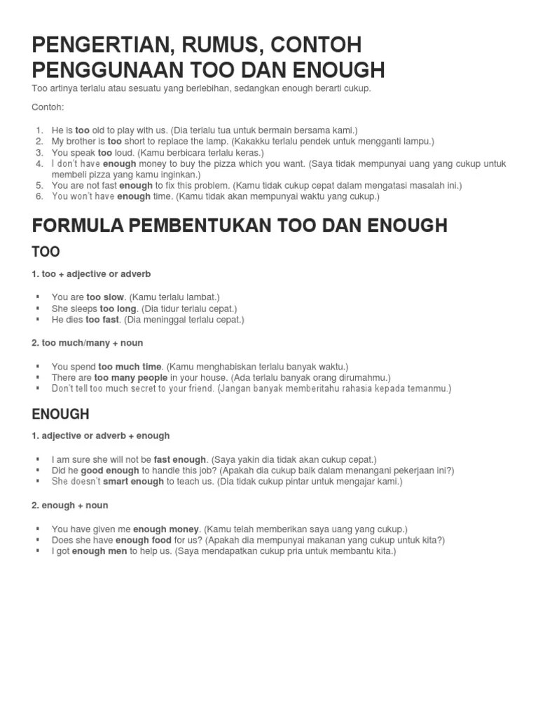 Enought Too | PDF