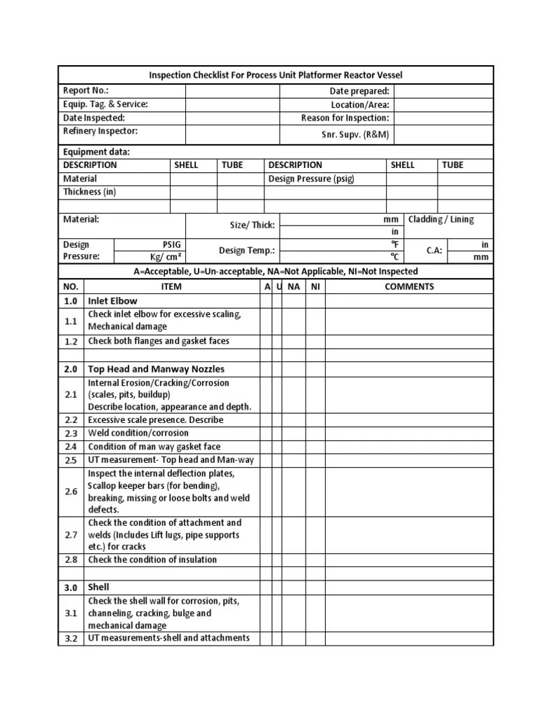 298376706InspectionChecklistPlatformerReactorVessel.pdf Pipe