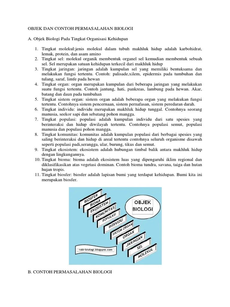 Objek Dan Contoh Permasalahan Biologi | PDF