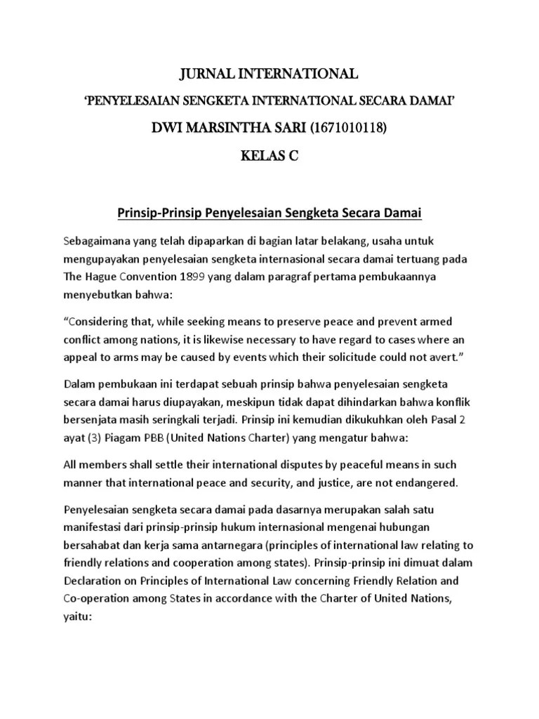 Contoh Kasus Penyelesaian Sengketa Internasional Secara