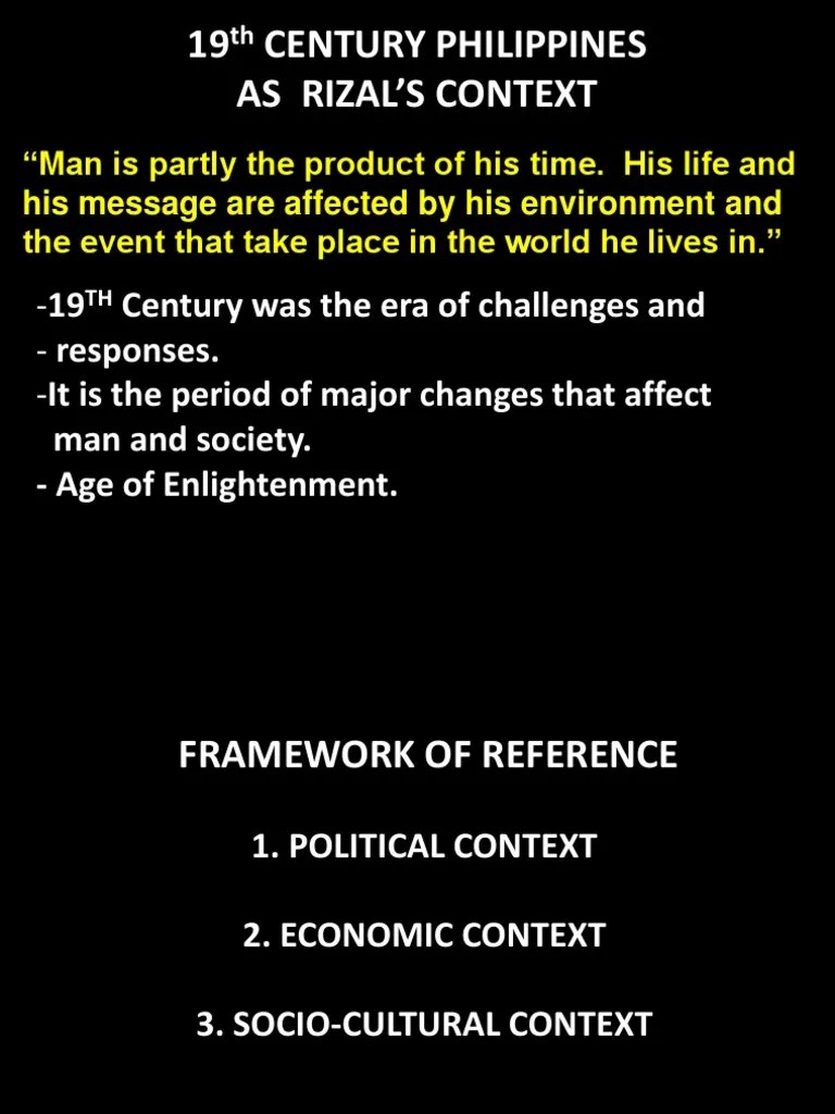 19th Century Philippines as Rizals Context Liberalism Philippines