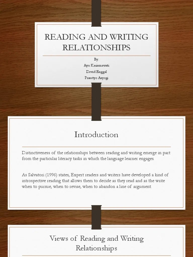 Reading and Writing Relationships Edit PDF Reading (Process) Literacy