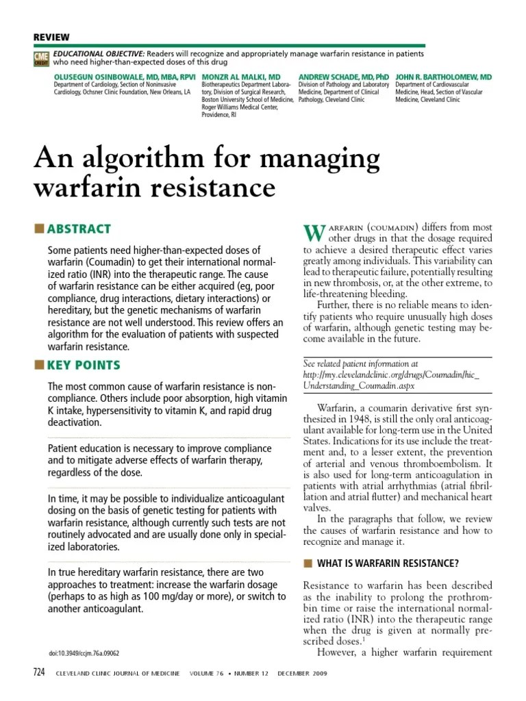 Warfarin Resistance Drugs Pharmacology Prueba