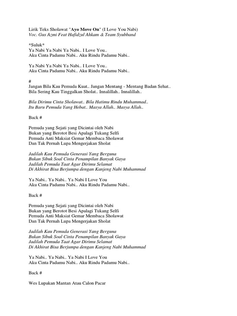 Lirik Teks Sholawat 3 | PDF