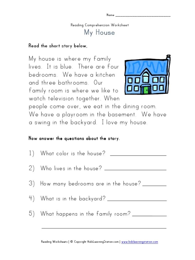 Reading Comprehension My House PDF