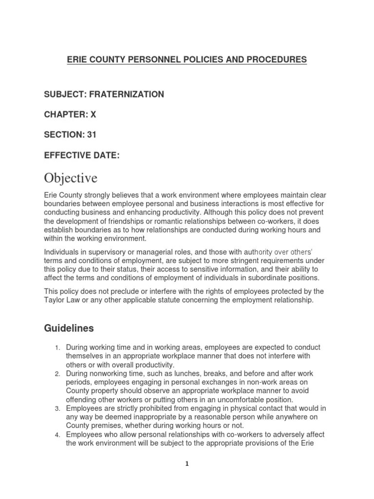 12418 EC Fraternization Policy Working Time Employment Free 30