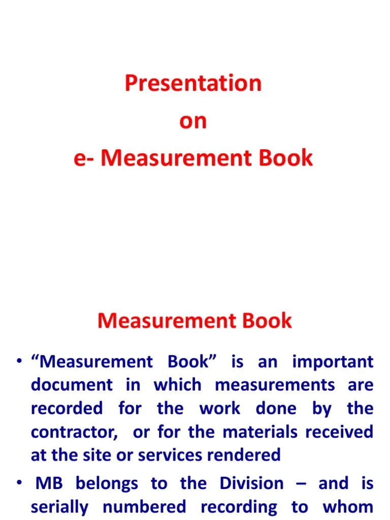 Presentation On EMeasurement Book PDF Measurement Specification