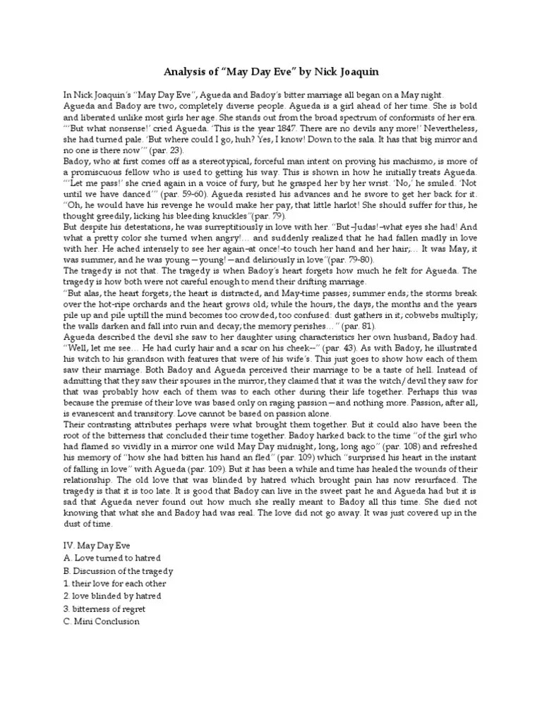 Analaysis of May Day Eve by Nick Joaquin (Charm)