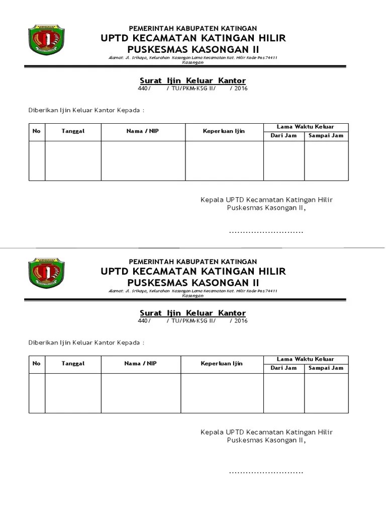 Surat Ijin Keluar Kantor