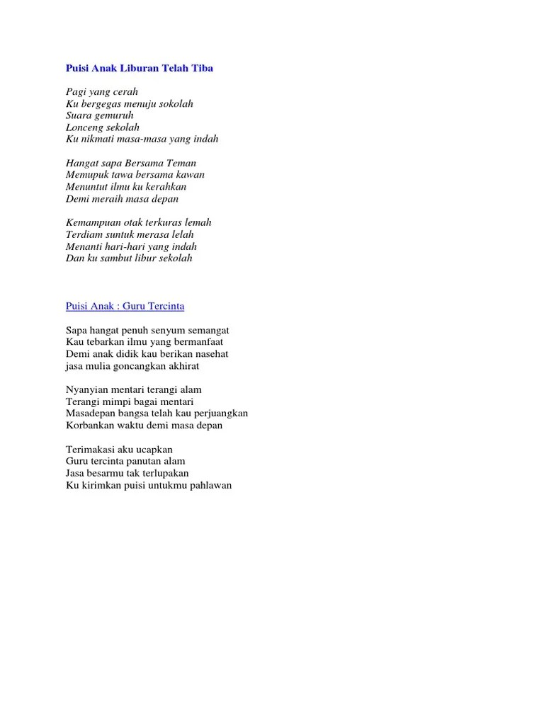 Puisi Masa Lalu Dan Masa Depan - KT Puisi