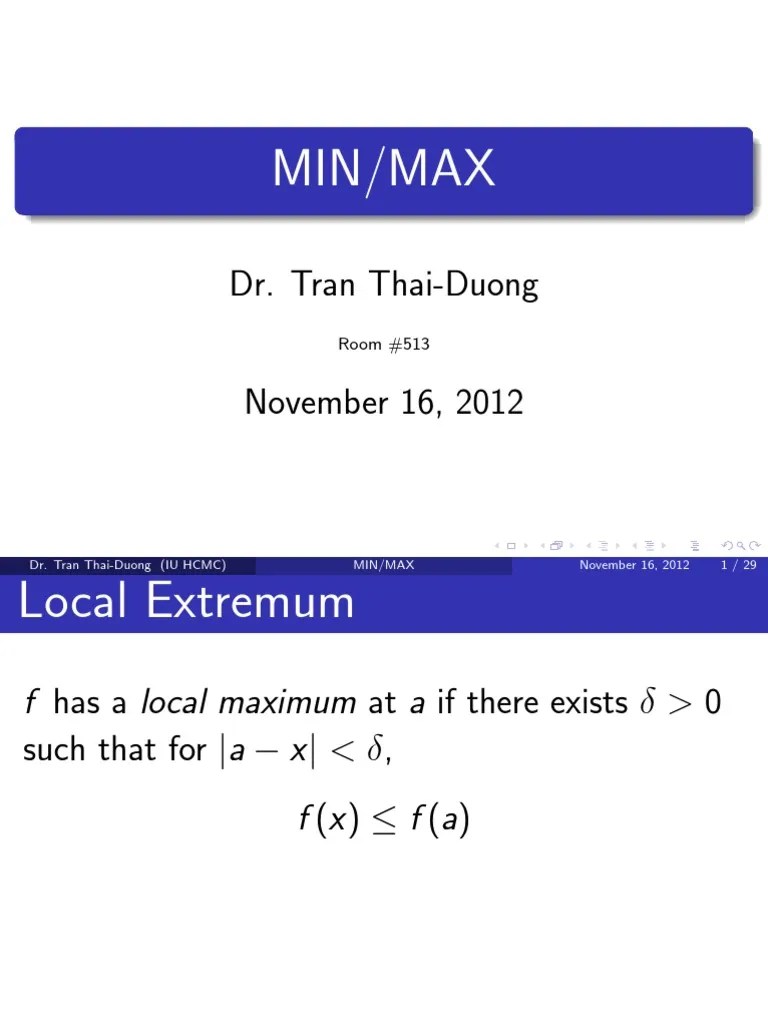 CI7 MinMax PDF Maxima And Minima Differential Calculus