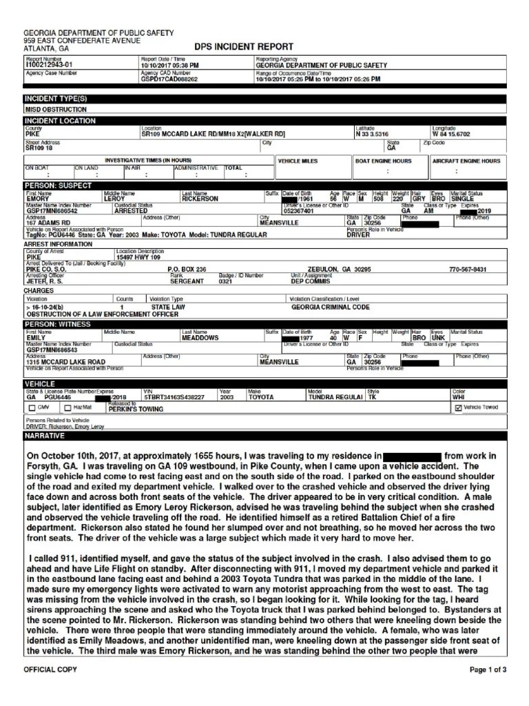 DPS Incident Report