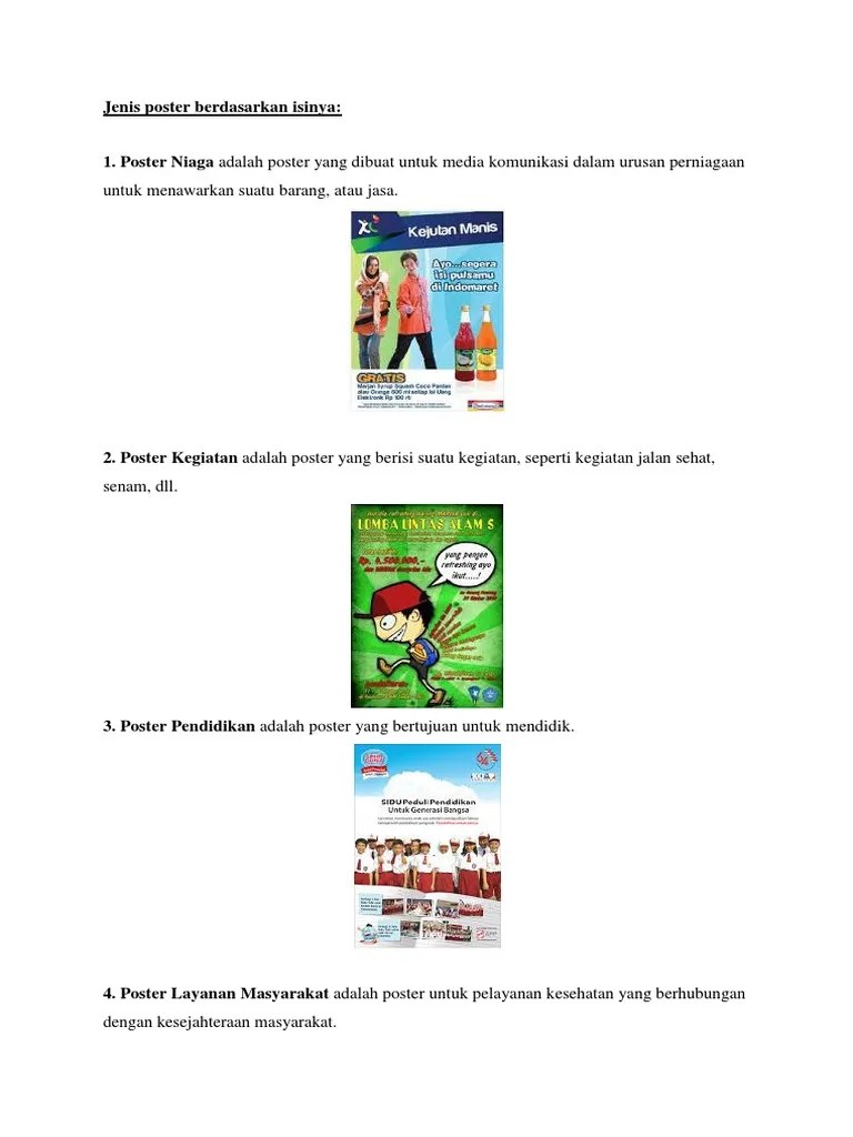 Jenis Poster Berdasarkan Isinya | PDF